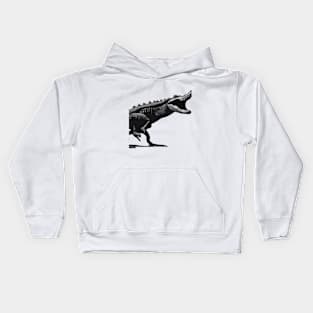 Alligator Shadow Silhouette Anime Style Collection No. 98 Kids Hoodie